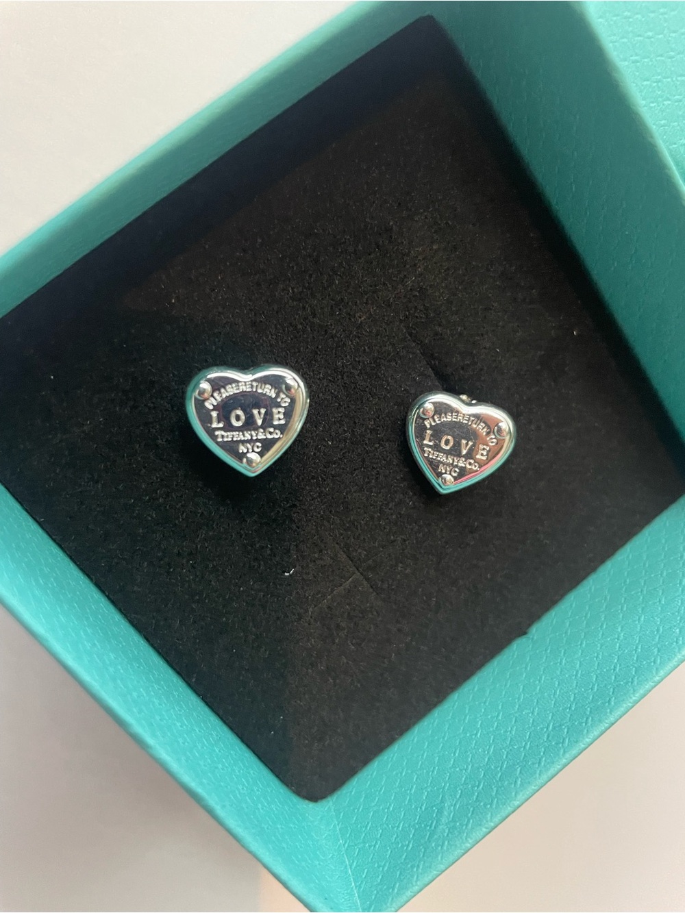 Tiffany & Co. Silver LOVE Heart Stud Earrings